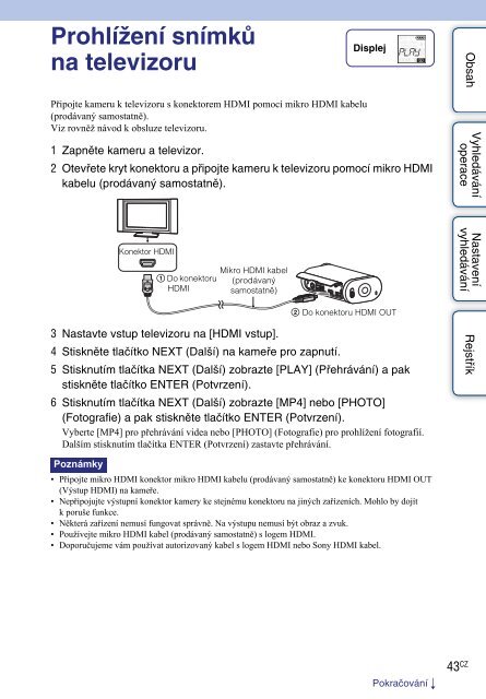 Sony HDR-AS30VD - HDR-AS30VD Guide pratique Tch&egrave;que
