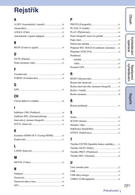 Sony HDR-AS30VD - HDR-AS30VD Guide pratique Tch&egrave;que