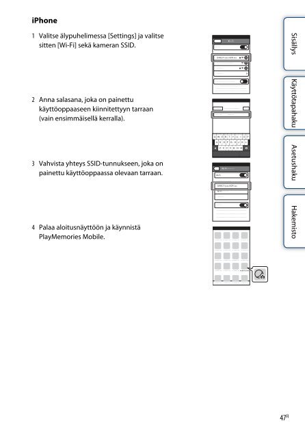 Sony HDR-AS30VD - HDR-AS30VD Guide pratique Finlandais