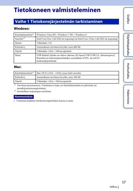 Sony HDR-AS30VD - HDR-AS30VD Guide pratique Finlandais