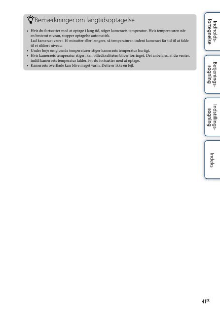 Sony HDR-AS30VD - HDR-AS30VD Guide pratique Danois