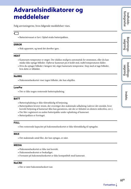 Sony HDR-AS30VD - HDR-AS30VD Guide pratique Danois