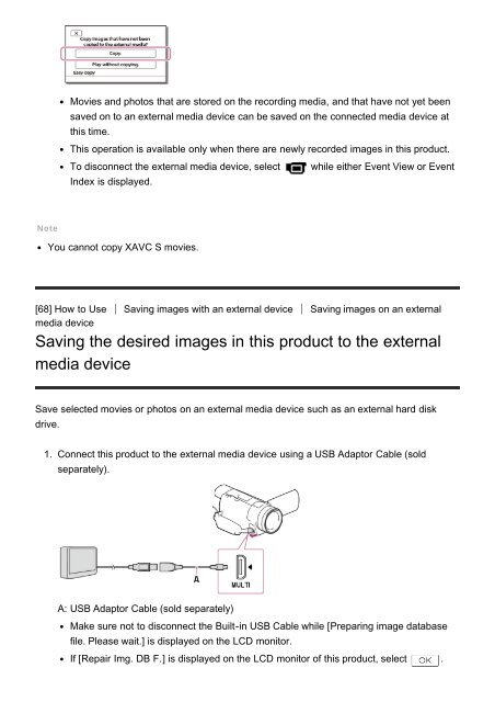 Sony HDR-CX900E - HDR-CX900E Manuel d'aide (version imprimable) Anglais