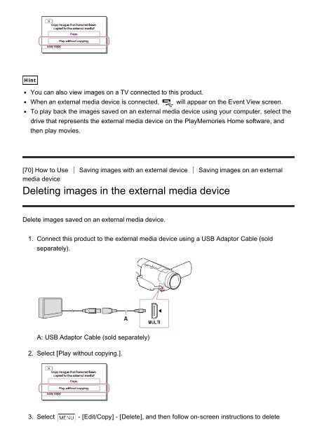 Sony HDR-CX900E - HDR-CX900E Manuel d'aide (version imprimable) Anglais