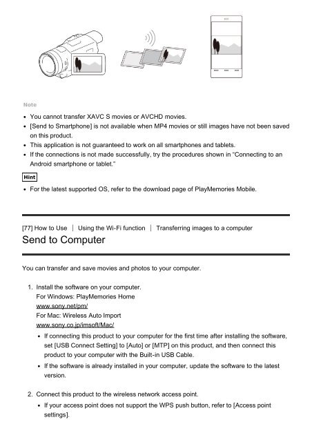 Sony HDR-CX900E - HDR-CX900E Manuel d'aide (version imprimable) Anglais