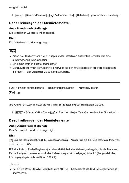 Sony HDR-CX900E - HDR-CX900E Manuel d'aide (version imprimable) Allemand