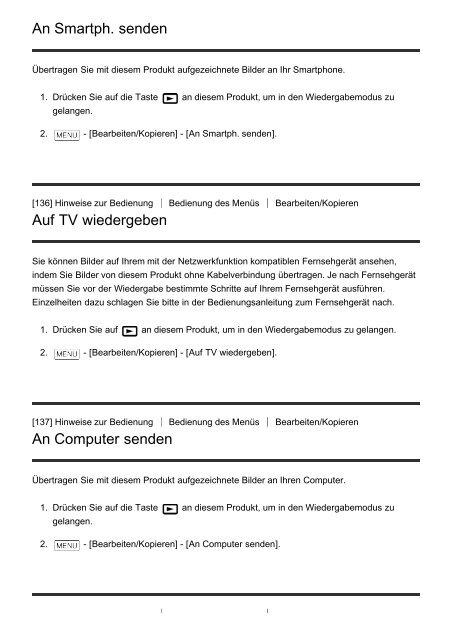 Sony HDR-CX900E - HDR-CX900E Manuel d'aide (version imprimable) Allemand