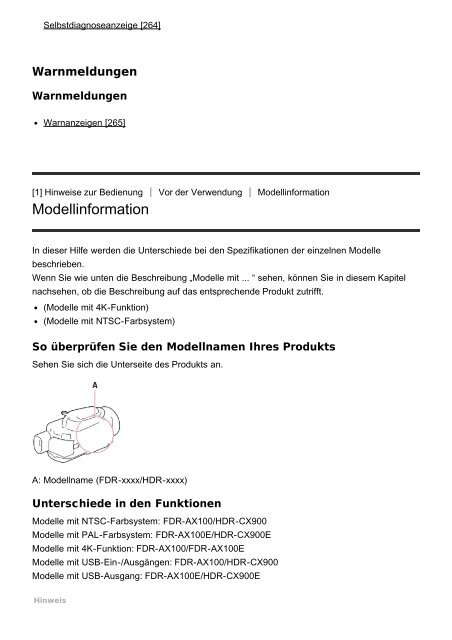 Sony HDR-CX900E - HDR-CX900E Manuel d'aide (version imprimable) Allemand