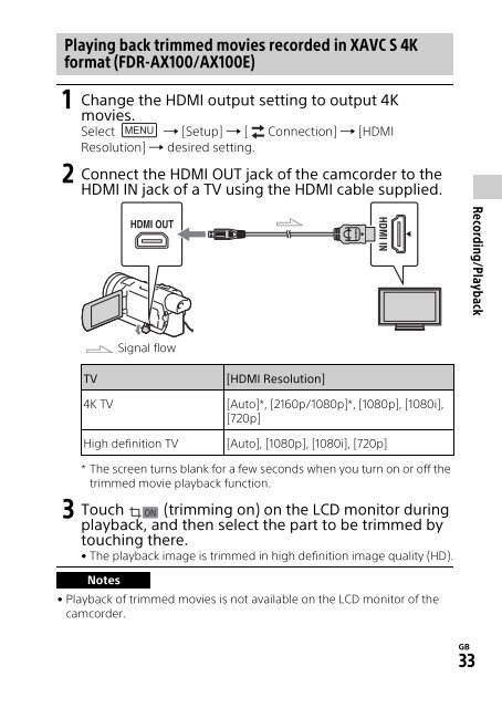 Sony HDR-CX900E - HDR-CX900E Mode d'emploi Anglais