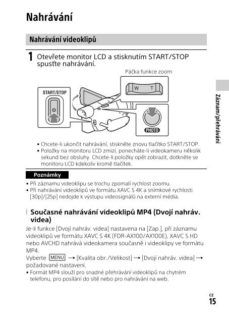 Sony HDR-CX900E - HDR-CX900E Mode d'emploi Slovaque