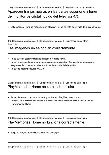 Sony HDR-CX900E - HDR-CX900E Manuel d'aide (version imprimable) Espagnol