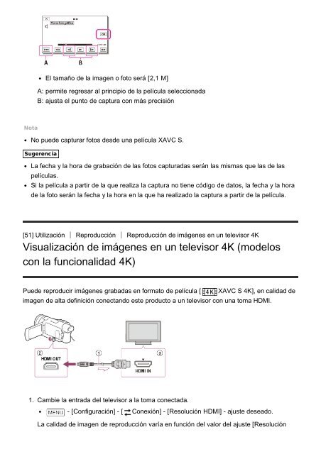 Sony HDR-CX900E - HDR-CX900E Manuel d'aide (version imprimable) Espagnol