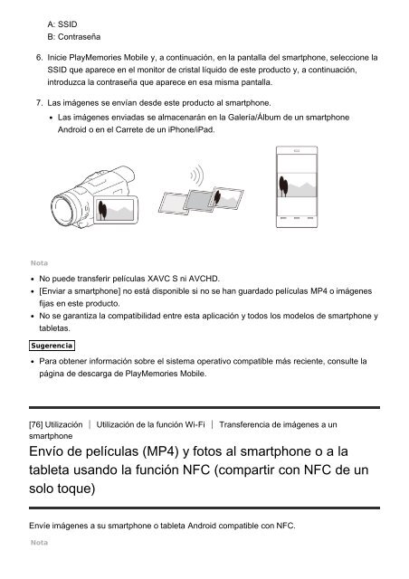 Sony HDR-CX900E - HDR-CX900E Manuel d'aide (version imprimable) Espagnol