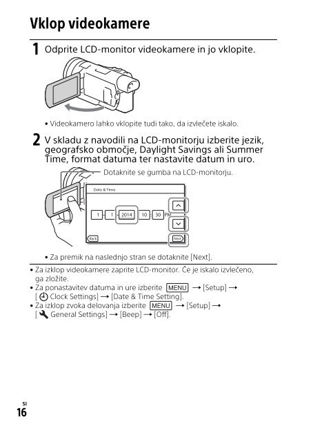 Sony HDR-CX900E - HDR-CX900E Consignes d&rsquo;utilisation Slov&eacute;nien