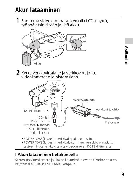 Sony HDR-CX900E - HDR-CX900E Mode d'emploi Finlandais