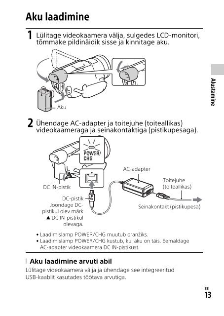 Sony HDR-CX900E - HDR-CX900E Consignes d&rsquo;utilisation Estonien
