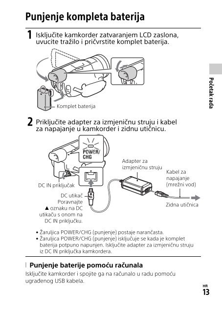 Sony HDR-CX900E - HDR-CX900E Consignes d&rsquo;utilisation Croate