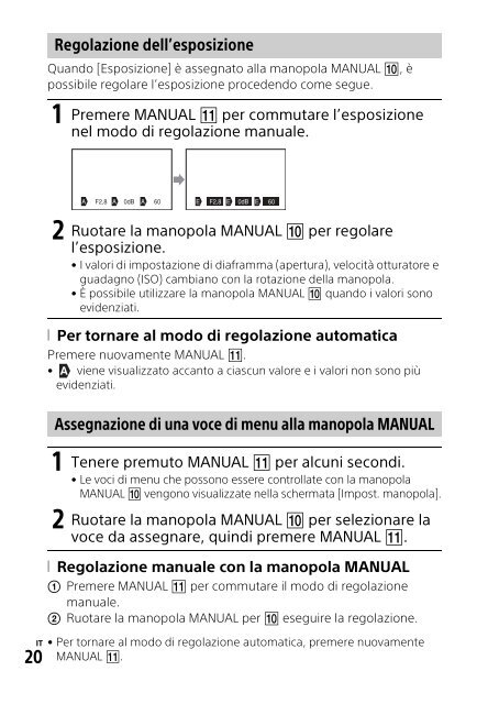 Sony HDR-CX900E - HDR-CX900E Mode d'emploi Italien