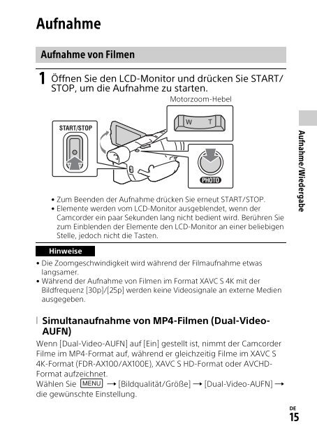 Sony HDR-CX900E - HDR-CX900E Mode d'emploi Italien