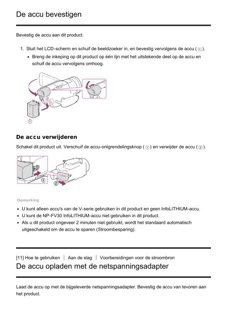 Sony HDR-CX900E - HDR-CX900E Manuel d'aide (version imprimable) N&eacute;erlandais