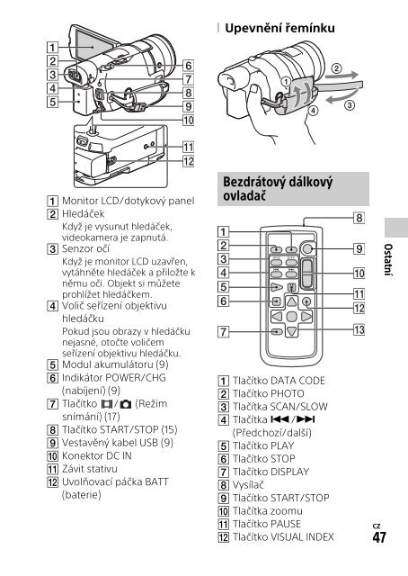 Sony HDR-CX900E - HDR-CX900E Mode d'emploi Tch&egrave;que