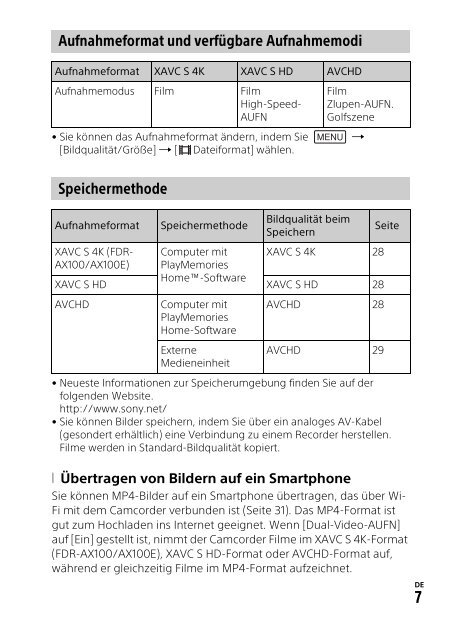 Sony HDR-CX900E - HDR-CX900E Mode d'emploi Tch&egrave;que