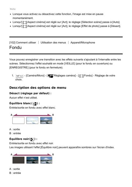Sony HDR-CX900E - HDR-CX900E Manuel d'aide (version imprimable) Fran&ccedil;ais