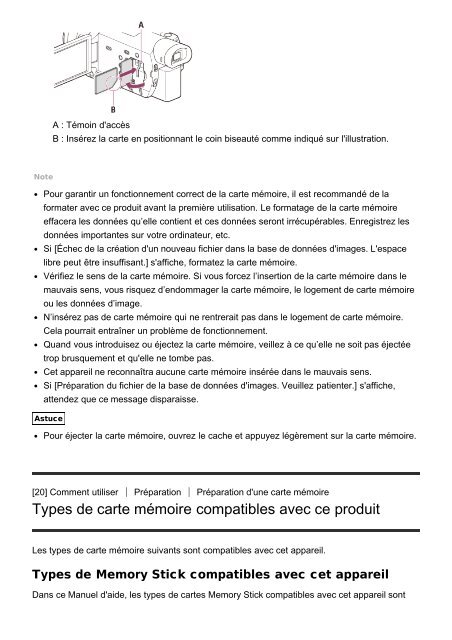 Sony HDR-CX900E - HDR-CX900E Manuel d'aide (version imprimable) Fran&ccedil;ais