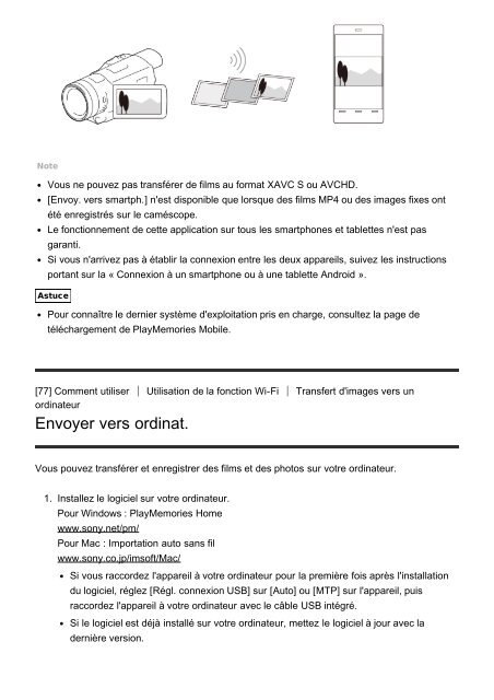 Sony HDR-CX900E - HDR-CX900E Manuel d'aide (version imprimable) Fran&ccedil;ais