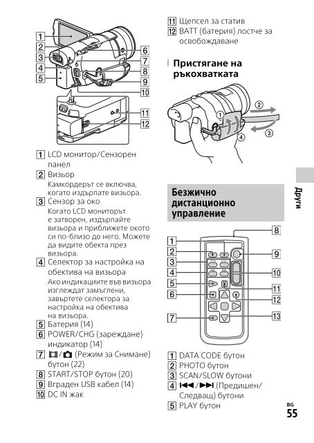 Sony HDR-CX900E - HDR-CX900E Consignes d&rsquo;utilisation Bulgare