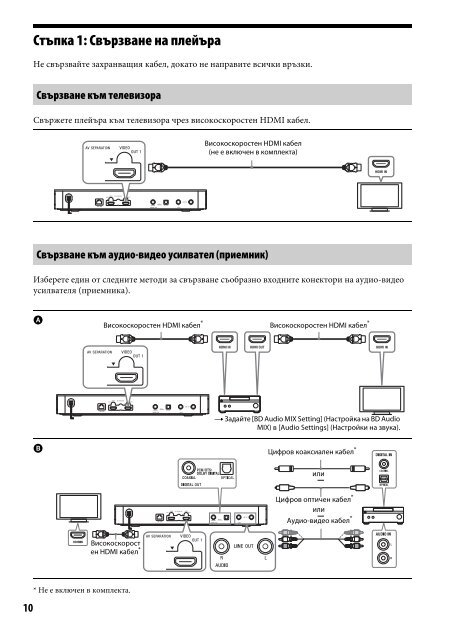 Sony UHP-H1 - UHP-H1 Consignes d&rsquo;utilisation Bulgare