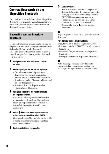 Sony UHP-H1 - UHP-H1 Consignes d&rsquo;utilisation Portugais