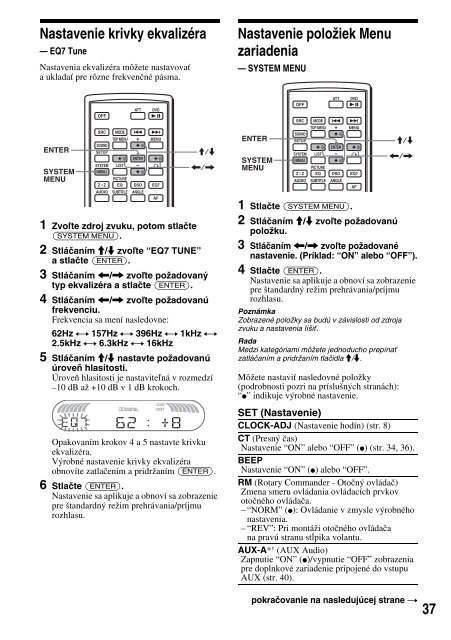 Sony MEX-R1 - MEX-R1 Consignes d&rsquo;utilisation Slovaque