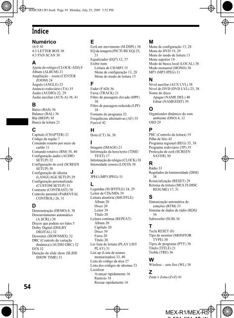 Sony MEX-R1 - MEX-R1 Mode d'emploi Espagnol