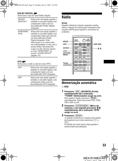 Sony MEX-R1 - MEX-R1 Mode d'emploi Espagnol