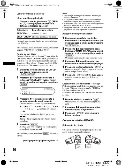 Sony MEX-R1 - MEX-R1 Mode d'emploi Espagnol