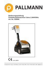 Bedienungsanleitung Parkettschleifmaschine Cobra 2 ... - Pallmann