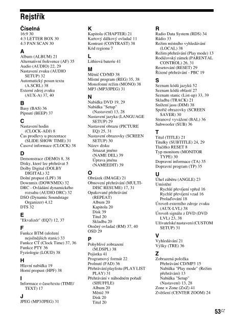 Sony MEX-R1 - MEX-R1 Consignes d&rsquo;utilisation Tch&egrave;que