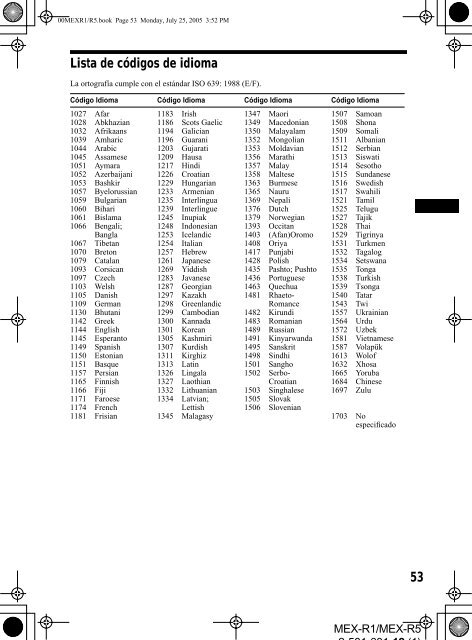 Sony MEX-R1 - MEX-R1 Mode d'emploi Grec