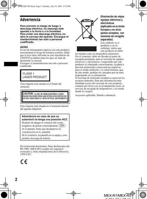 Sony MEX-R1 - MEX-R1 Mode d'emploi Portugais