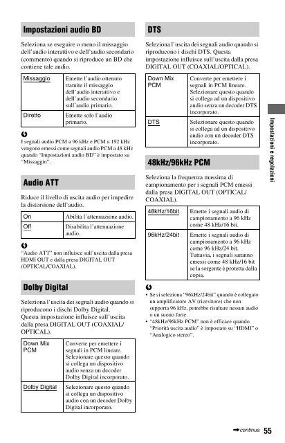 Sony BDP-S560 - BDP-S560 Consignes d&rsquo;utilisation Italien