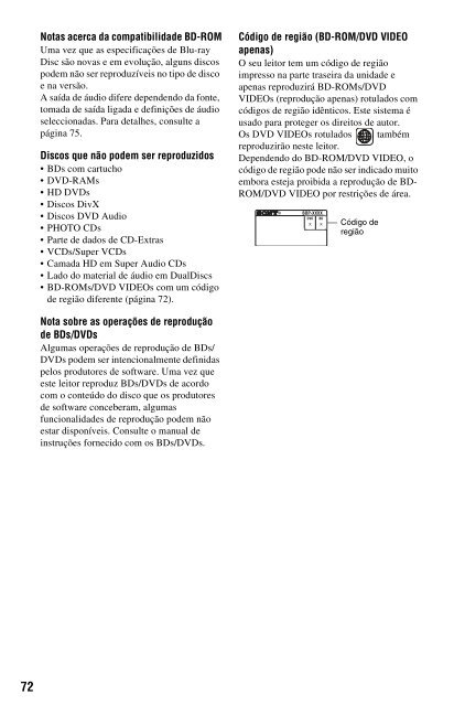 Sony BDP-S560 - BDP-S560 Consignes d&rsquo;utilisation Portugais
