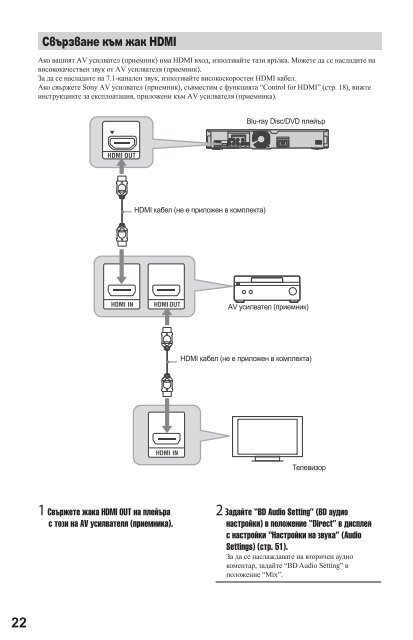 Sony BDP-S560 - BDP-S560 Mode d'emploi Bulgare