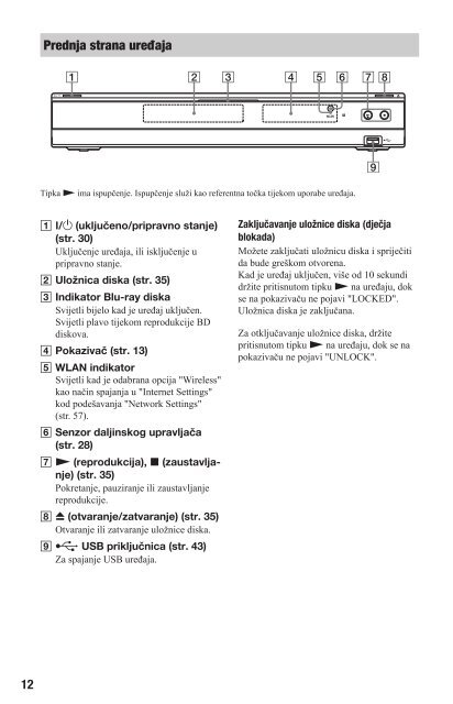 Sony BDP-S560 - BDP-S560 Mode d'emploi Croate