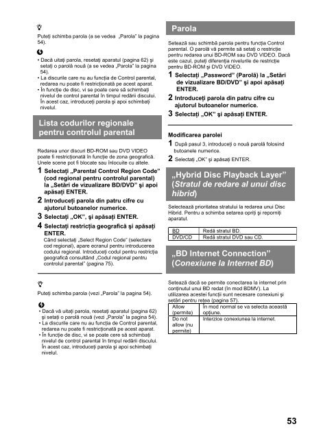 Sony BDP-S560 - BDP-S560 Mode d'emploi Roumain