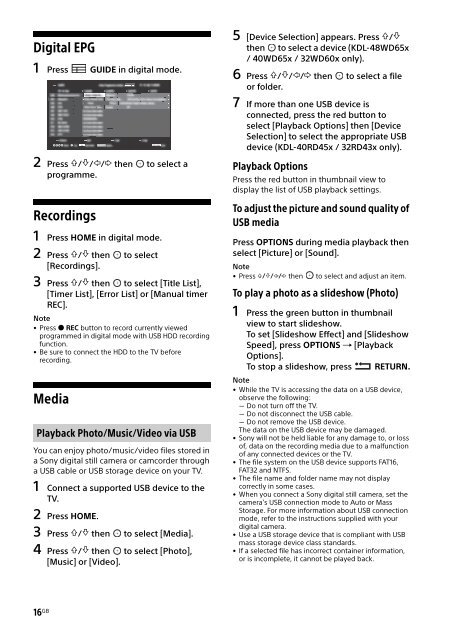 Sony KDL-48WD650 - KDL-48WD650 Mode d'emploi Anglais