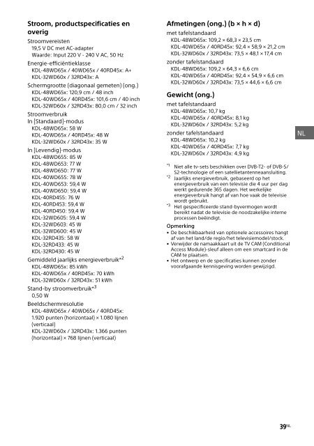 Sony KDL-48WD650 - KDL-48WD650 Mode d'emploi Fran&ccedil;ais