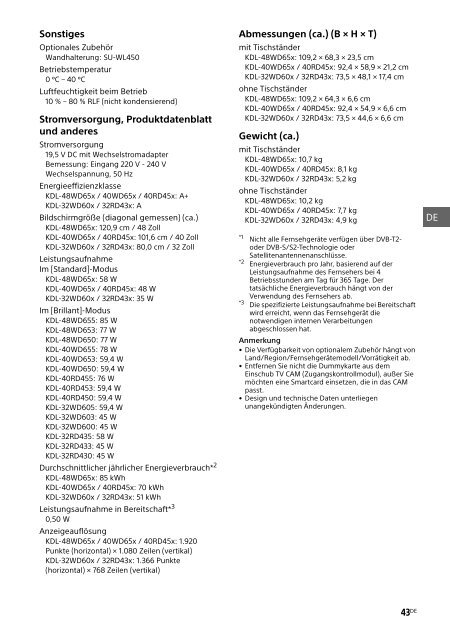 Sony KDL-48WD650 - KDL-48WD650 Mode d'emploi Fran&ccedil;ais