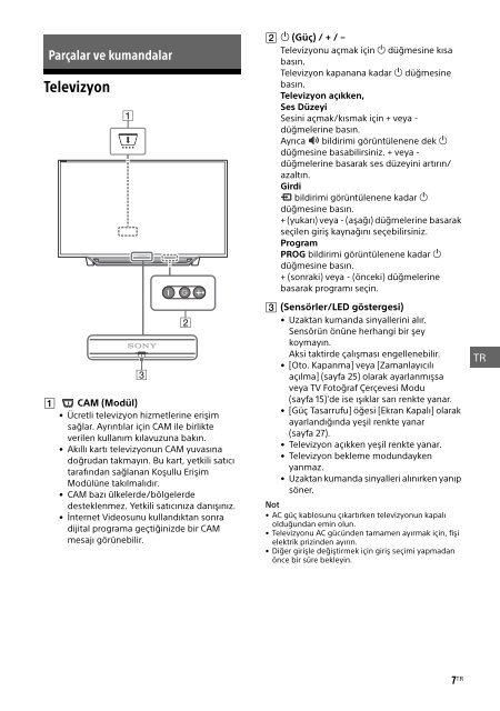 Sony KDL-48WD650 - KDL-48WD650 Mode d'emploi Turc