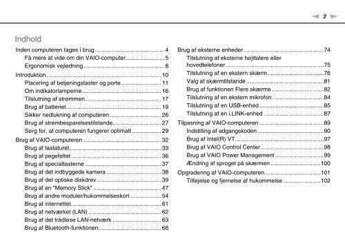 Sony VPCF13S1R - VPCF13S1R Mode d'emploi Danois